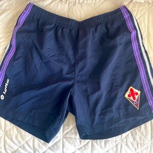 Lotto Navy Mesh Shorts with Purple Trim